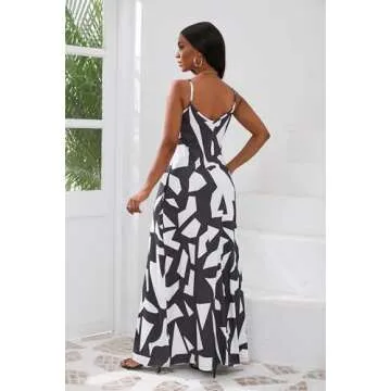 Vunahzma Women's Elegant Adjustable Maxi Dress for Summer