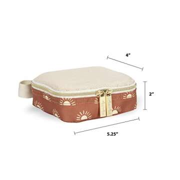 Itzy Ritzy Packing Cubes for Travel – Set of 3 Packing Cubes or Travel Organizers; Each Travel Cube Features a Mesh Top, Double Zippers and a Fabric Handle (Terracotta Sunrise)