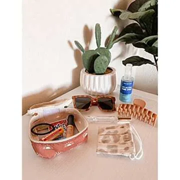 Itzy Ritzy Packing Cubes for Travel – Set of 3 Packing Cubes or Travel Organizers; Each Travel Cube Features a Mesh Top, Double Zippers and a Fabric Handle (Terracotta Sunrise)