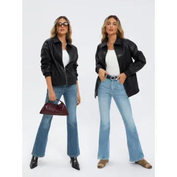 AUTOMET Womens Oversized Leather Jackets for Fall Fashion