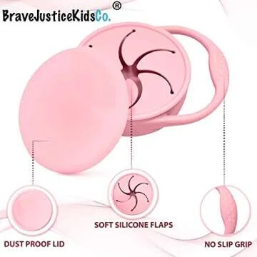 BraveJustice Snack Attack Cup for Toddlers - Collapsible Silicone