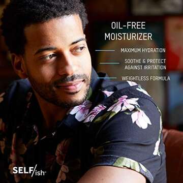 SELF/ish Mens Face Lotion | Oil-free Facial Moisturizer Made for Men | Anti-Aging | Quick-absorbing Lightweight Cream | Natural Ingredients | 3.4fl oz