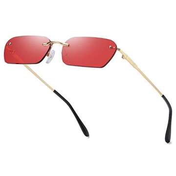 Stylish VANLINKER Square Rimless Sunglasses UV400