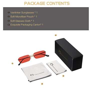 Stylish VANLINKER Square Rimless Sunglasses UV400