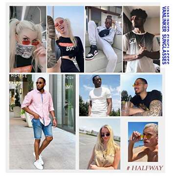 Stylish VANLINKER Square Rimless Sunglasses UV400