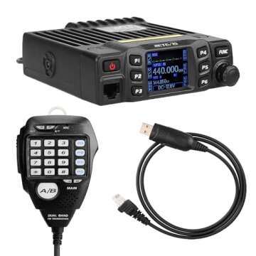 Retevis RT95 Mobile Ham Radio, Dual Band Mobile Radio, Chirp, Dual Speaker, Rotatable LCD Display, 2...