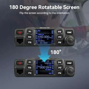 Retevis RT95 Mobile Ham Radio, Dual Band Mobile Radio, Chirp, Dual Speaker, Rotatable LCD Display, 2m 70cm Ham Radio Base Station, Mobile Transceiver with Cable