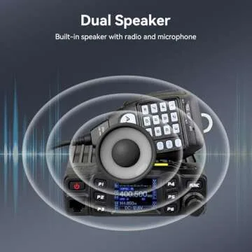 Retevis RT95 Mobile Ham Radio, Dual Band Mobile Radio, Chirp, Dual Speaker, Rotatable LCD Display, 2m 70cm Ham Radio Base Station, Mobile Transceiver with Cable