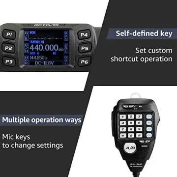 Retevis RT95 Mobile Ham Radio, Dual Band Mobile Radio, Chirp, Dual Speaker, Rotatable LCD Display, 2m 70cm Ham Radio Base Station, Mobile Transceiver with Cable