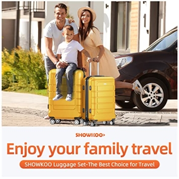 SHOWKOO Expandable Durable Luggage Set with TSA Lock