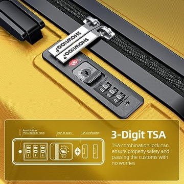 SHOWKOO Expandable Durable Luggage Set with TSA Lock