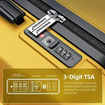 SHOWKOO Expandable Durable Luggage Set with TSA Lock