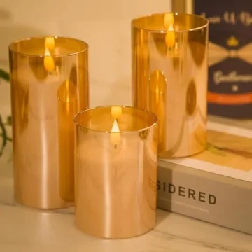 Stylish Glass Flameless LED Candles with Remote and Timer