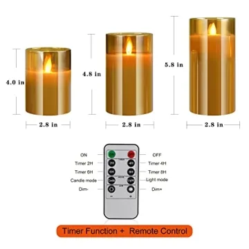 Stylish Glass Flameless LED Candles with Remote and Timer