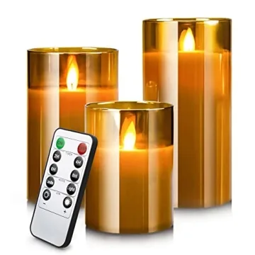 Stylish Glass Flameless LED Candles with Remote and Timer