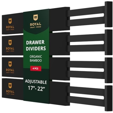 Drawer Divider and Organizer for Kitchen Organization - Adjustable Bamboo Drawer Dividers Organizers...