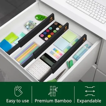 Adjustable Bamboo Drawer Dividers for Home Organization