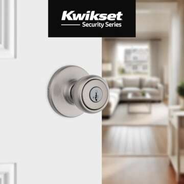 Kwikset Tylo Entry Door Knob with Lock and Key, Secure Keyed Handle Exterior, Front Entrance and Bed...