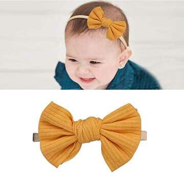 Globalsupplier inSowni 12 Pack Soft Stretchy Nylon Bow Headbands Hair Accessories for Baby Girls Tod...