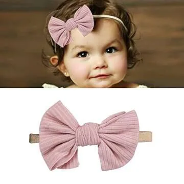 Globalsupplier inSowni 12 Pack Soft Stretchy Nylon Bow Headbands Hair Accessories for Baby Girls Toddlers Newborns Infants Kids
