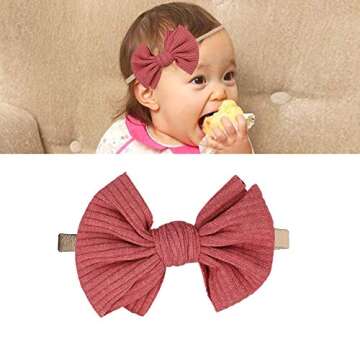Globalsupplier inSowni 12 Pack Soft Stretchy Nylon Bow Headbands Hair Accessories for Baby Girls Toddlers Newborns Infants Kids