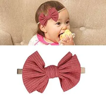 Globalsupplier inSowni 12 Pack Soft Stretchy Nylon Bow Headbands Hair Accessories for Baby Girls Toddlers Newborns Infants Kids