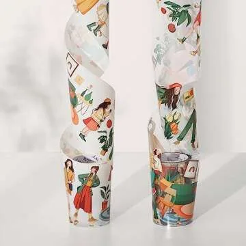 WT Moments Wide PET Tape, Transparent Clear Tape, Original Designs, Characters Girls Decorative Craft Tapes, DIY Journal Scrapbook Bujo Planner Supplies, Watercolor Adhesive Tape