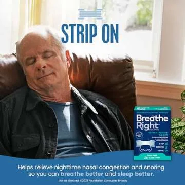 Breathe Right Nasal Strips | Extra Strength | Clear Nasal Strips | For Sensitive Skin | Help Stop Sn...