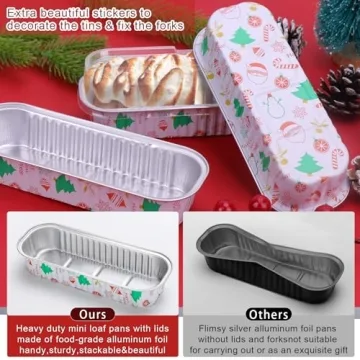 ylnurac Mini Cake Pans with Lids Set 50 Pack 6.8Oz
