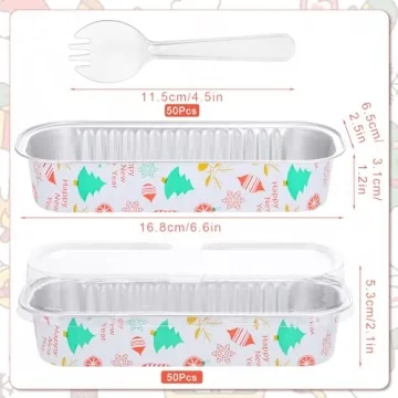 ylnurac Mini Cake Pans with Lids Set 50 Pack 6.8Oz