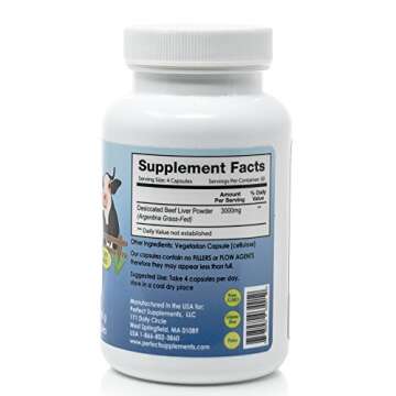 Perfect Supplements – Perfect Desiccated Liver – 120 Capsules – Undefatted Beef Liver – Natu...