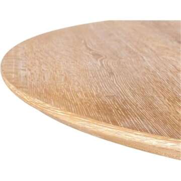 Meridian Furniture 877-T Linette Collection Mid-Century Modern Solid Acacia Wood Dining Table, 52" W x 52" D x 30" H