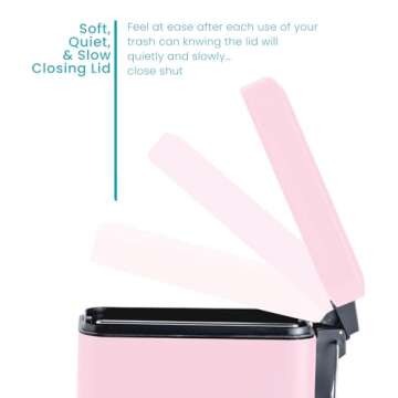 Compact 1.3 Gallon Bathroom Trash Can with Lid