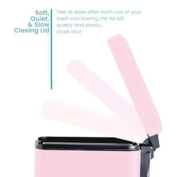 Compact 1.3 Gallon Bathroom Trash Can with Lid