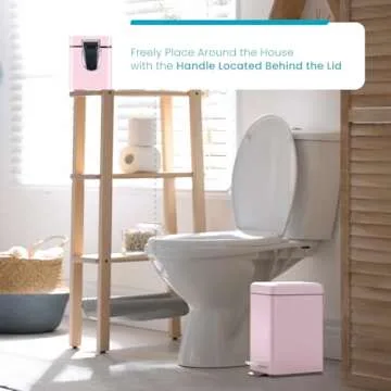 Compact 1.3 Gallon Bathroom Trash Can with Lid