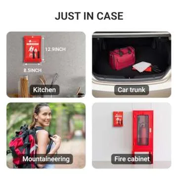 2025 Emergency Fire Blanket, Fire Extinguisher Blanket, Fire Suppression Blanket, Flame Retardant Blanket Fire Safety Blanket for Home, Kitchen, School, Grill, Car, Office, Warehouse(40” x 40”)