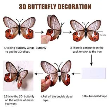 LiveGallery 72 PCS Brown Removable 3D DIY Beautiful Butterfly Wall Decals Colorful Butterflies Art Decor Wall Stickers Murals for Kids Baby Boy Girls Bedroom Classroom Offices (Brown)