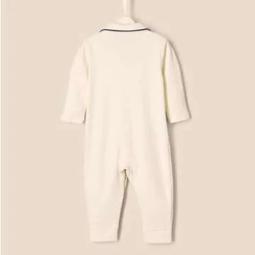 Amazon Essentials x Sofia Grainge Unisex Babies' Sleep and Play Bodysuit, Pack of 2, Ivory/Navy, Newborn