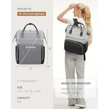 LOVEVOOK Stylish Laptop Backpack for Women, 15.6-Inch