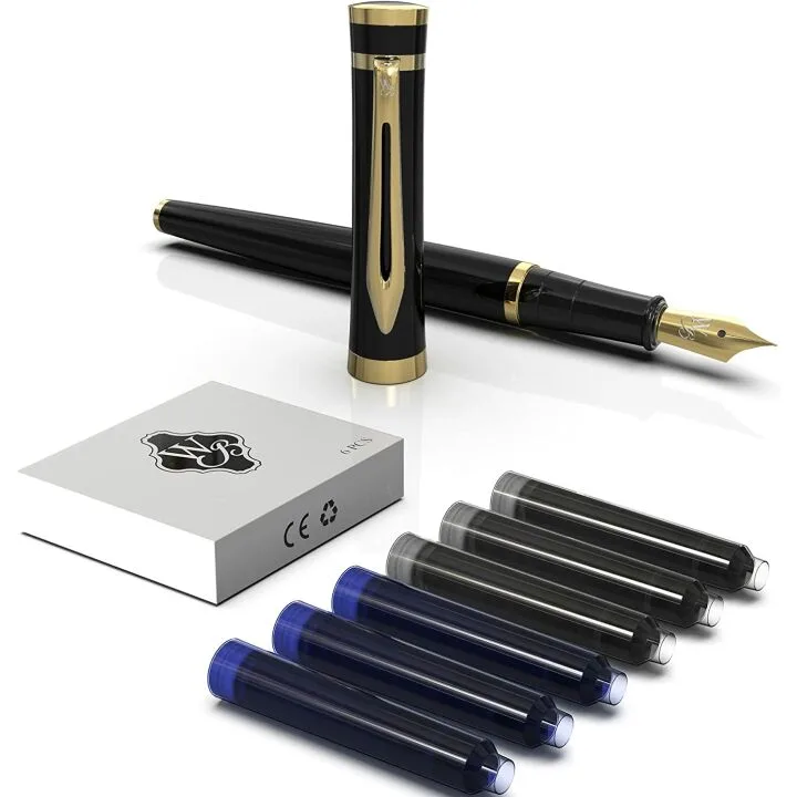 Wordsworth & Black Fountain Pen Set with Ink Cartridges