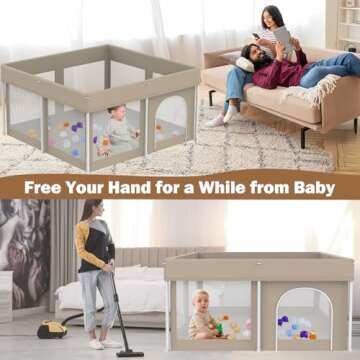 Foldable Portable Baby Playpen for Toddlers