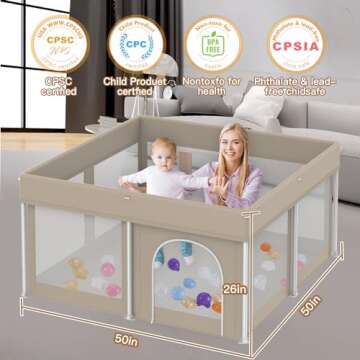 Foldable Portable Baby Playpen for Toddlers