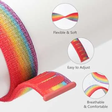 20mm Nylon Band for Samsung Galaxy Watch 7 6 5 4 FE 40mm 44mm/galaxy 6/4 classic 47mm 43mm/46mm 42mm/Watch 5 pro 45mm/3 41mm/Active 2 Men/Women,Sport Loop Strap for Garmin vivoactive 3/Forerunner 645