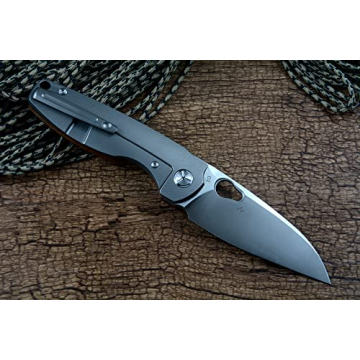 TwoSun TS129 D2 Blade Folding Pocket Knife - Titanium