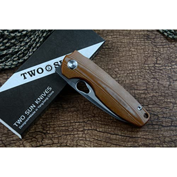 TwoSun TS129 D2 Blade Folding Pocket Knife - Titanium