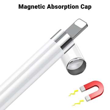 Apple Pencil Cap 1st Generation Magnetic iPencil Replacement for Apple Pen Top Stylus Cover AntiFall...