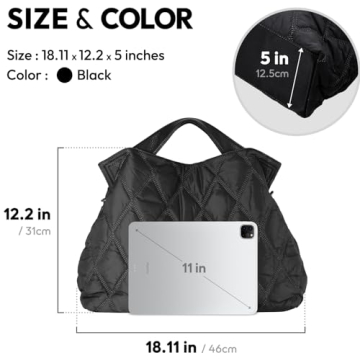 Stylish Lightweight Quilted Tote Bag for Women - Spacious & Chic