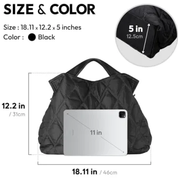 Stylish Lightweight Quilted Tote Bag for Women - Spacious & Chic