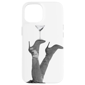 iPhone 15 Trendy Y2K Vintage Martini Heels Protective Case