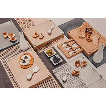 PICNIC TIME NCAA Georgia Bulldogs Concerto Glass Top Cheese Board and Knife Set - Charcuterie Board Set - Glass Top Cutting Board